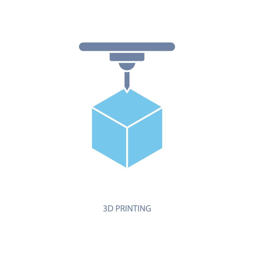 3d printing concept line icon. Simple element illustration. 3d printing concept outline symbol design. vector