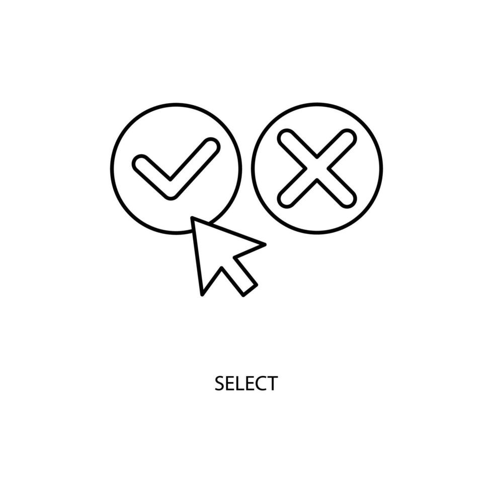 Seleccione concepto línea icono. sencillo elemento ilustración. Seleccione concepto contorno símbolo diseño. vector