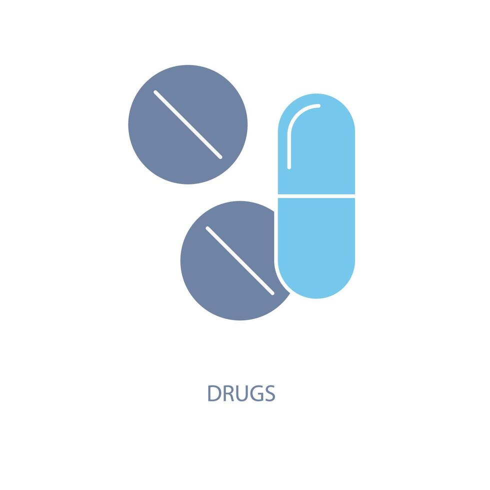 drugs concept line icon. Simple element illustration. Drugs concept outline symbol design. vector