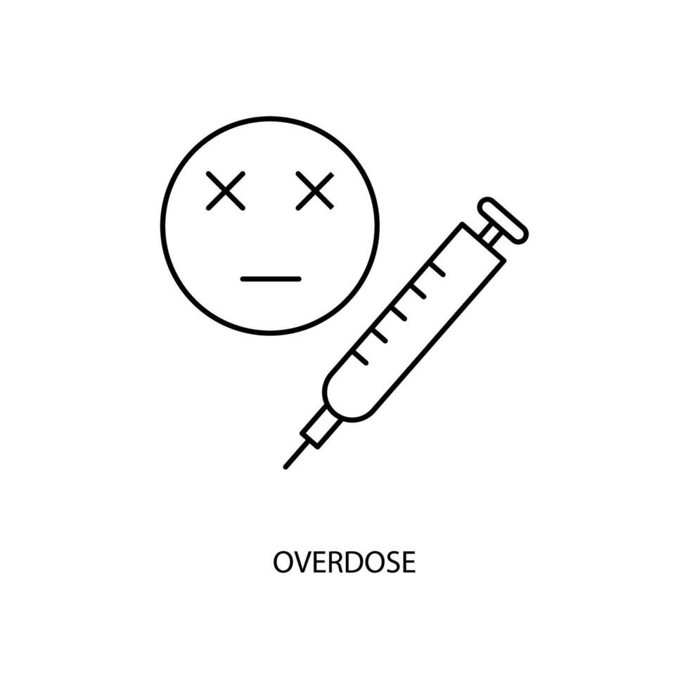 overdose concept line icon. Simple element illustration. overdose concept outline symbol design. vector