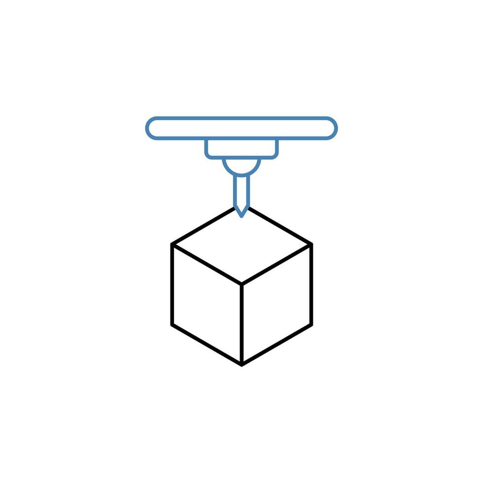 3d printing concept line icon. Simple element illustration. 3d printing concept outline symbol design. vector