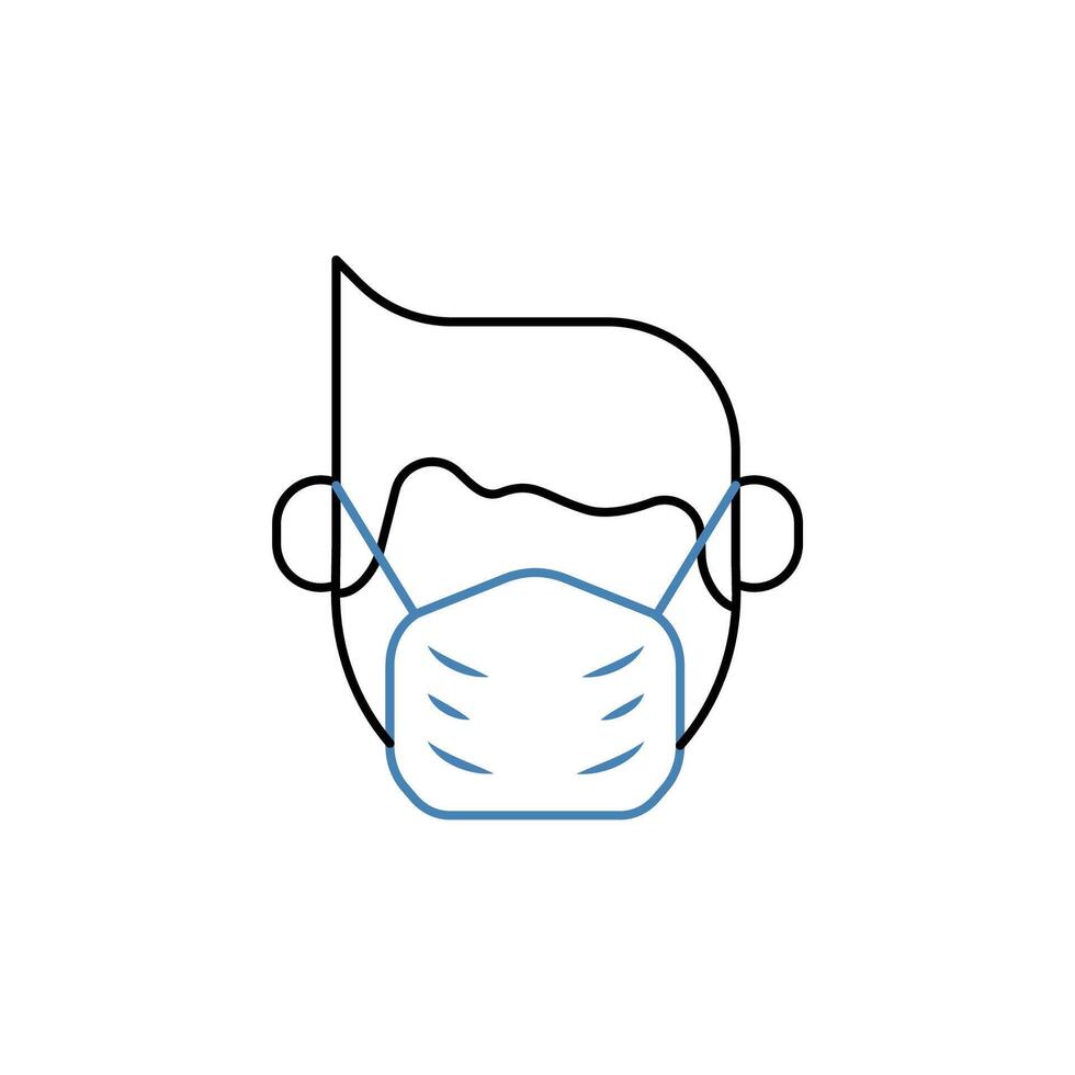 man with mask concept line icon. Simple element illustration.  man with mask concept outline symbol design. vector