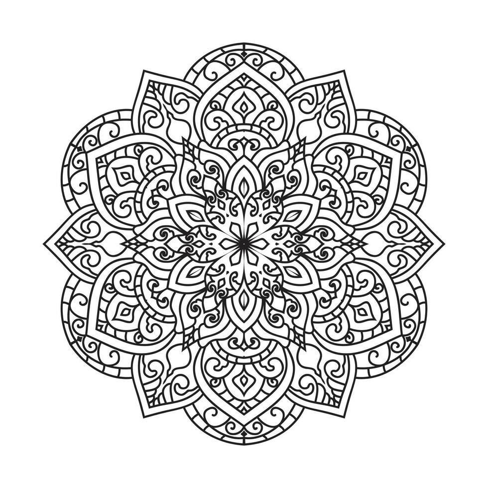 Outline mandala for coloring book decorative round ornament vector