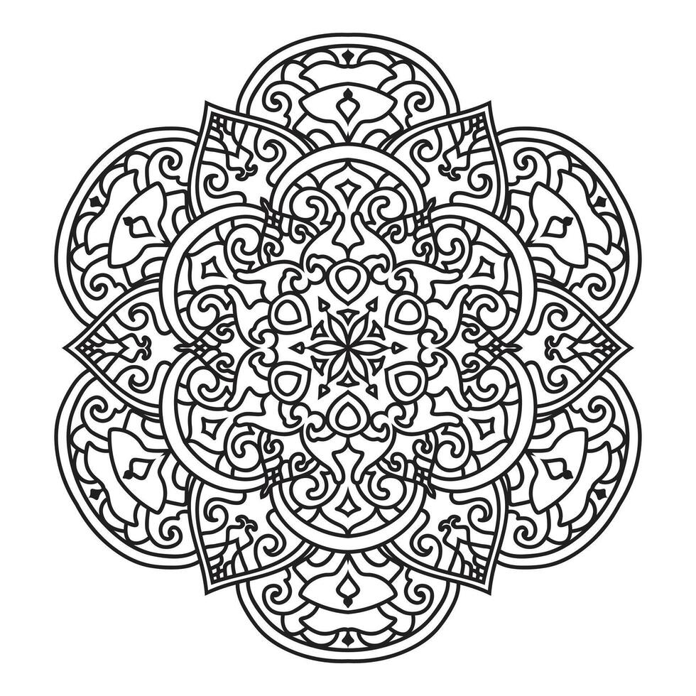 Outline mandala for coloring book decorative round ornament vector