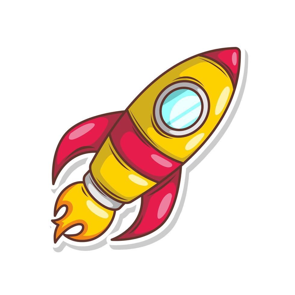 Launching spaceship rocket illustration art vector