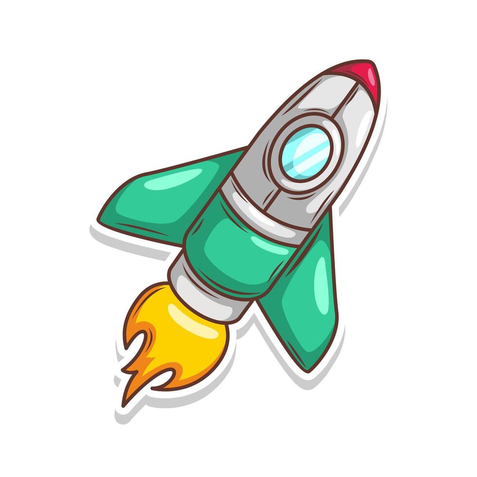 Launching spaceship rocket illustration art vector