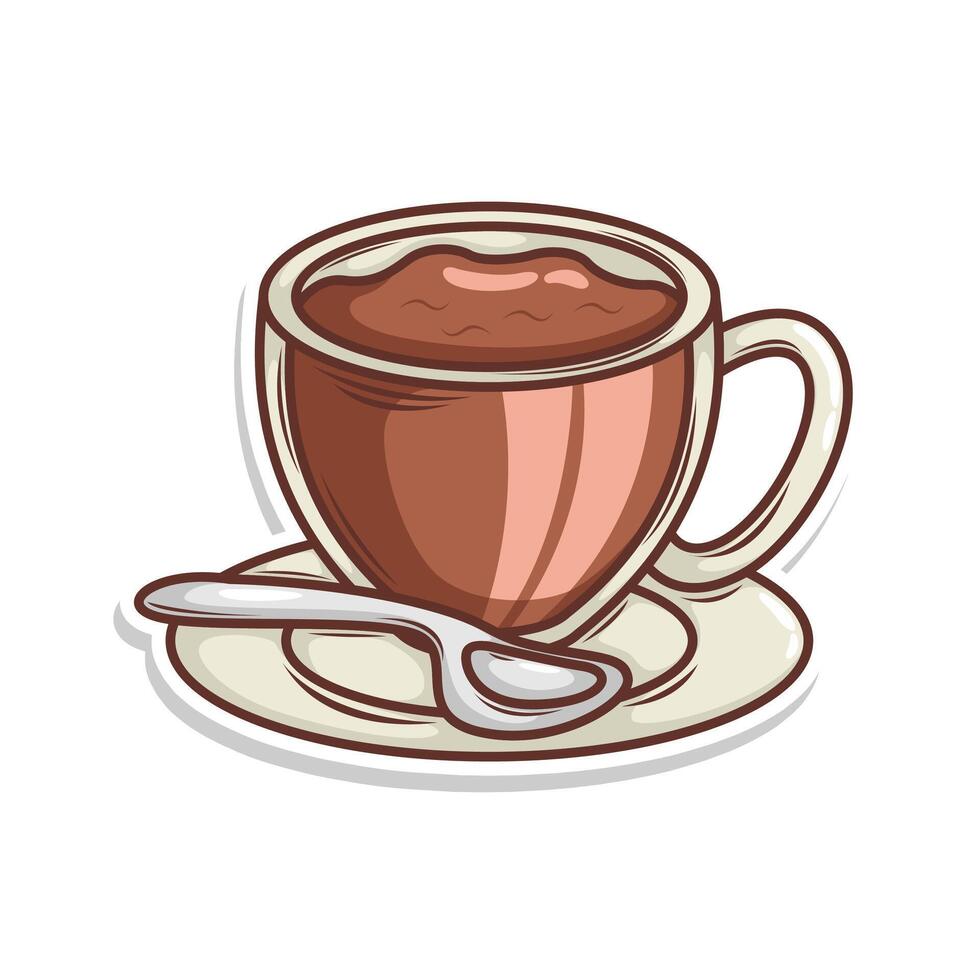 café bebida en taza ilustración vector