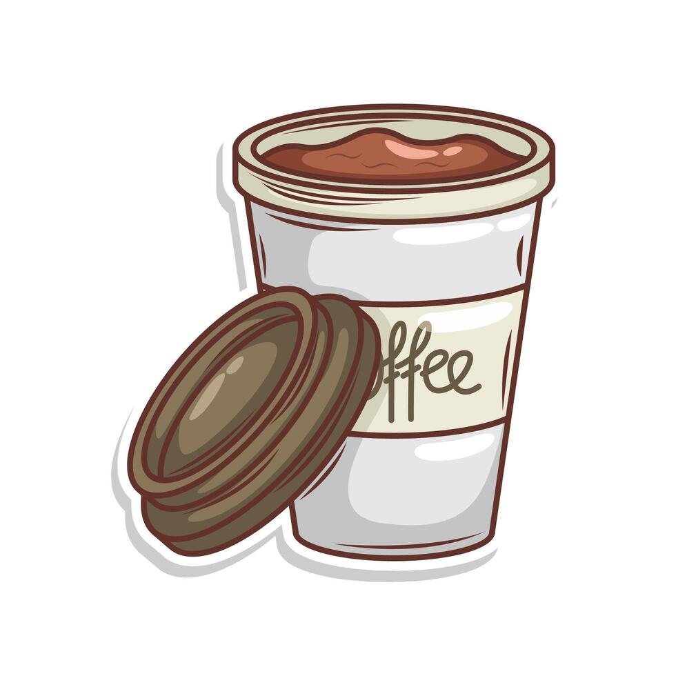 café bebida en taza ilustración vector