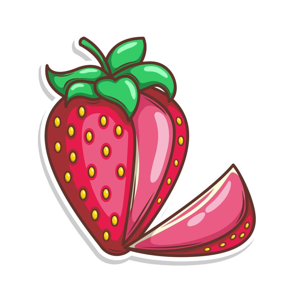 hand draw strawberry fruit illustration art vector