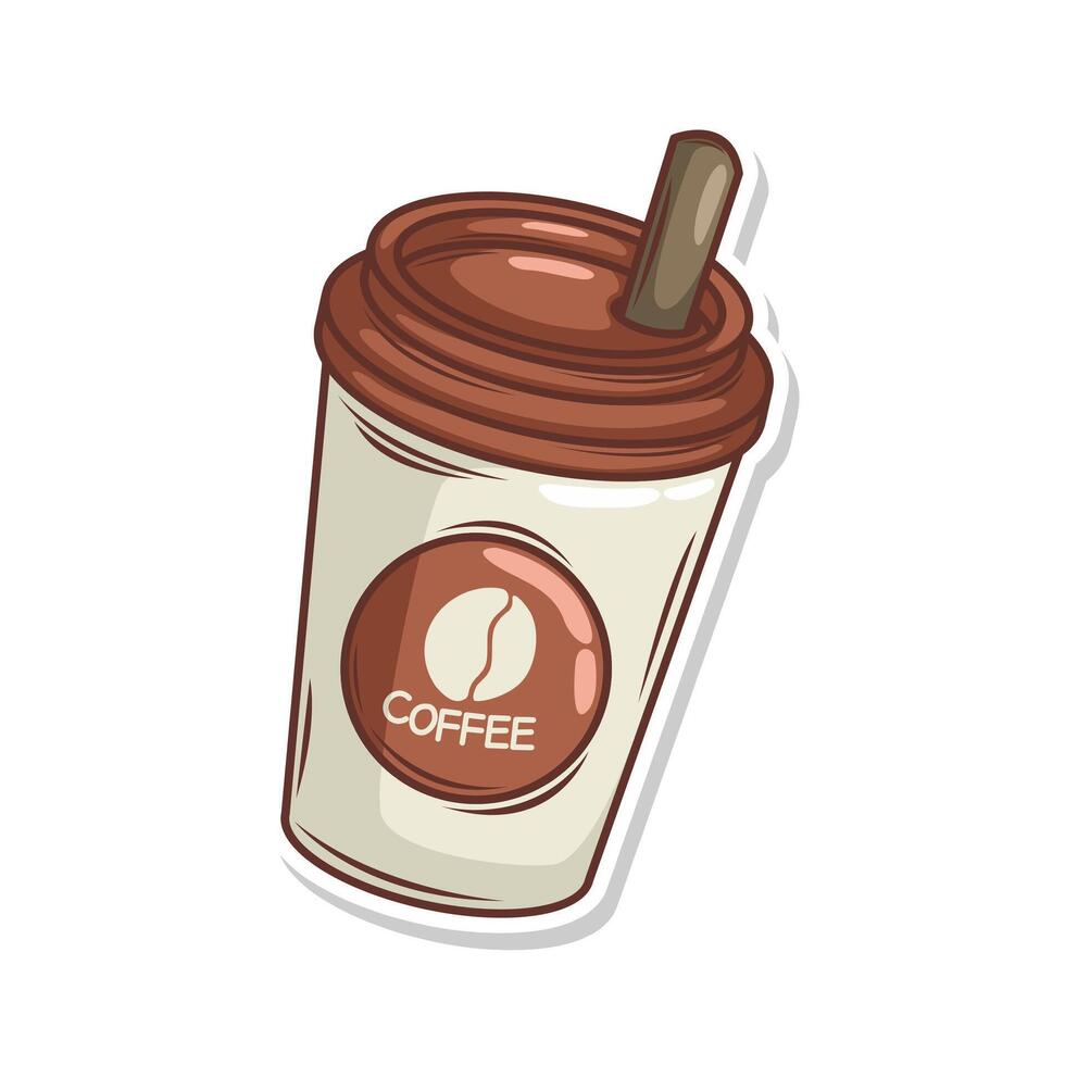 Coffee drink in cup illustration vector