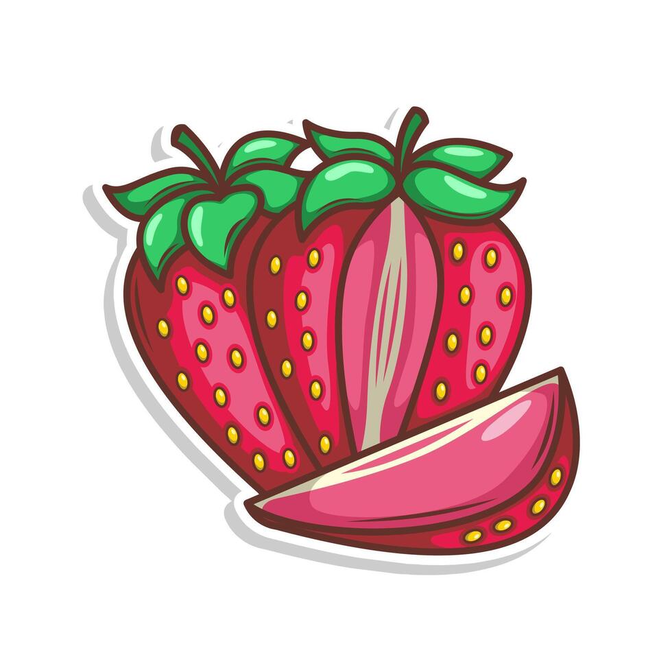 hand draw strawberry fruit illustration art vector