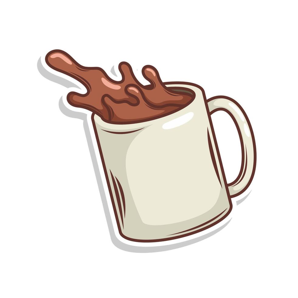 Coffee drink in cup illustration vector