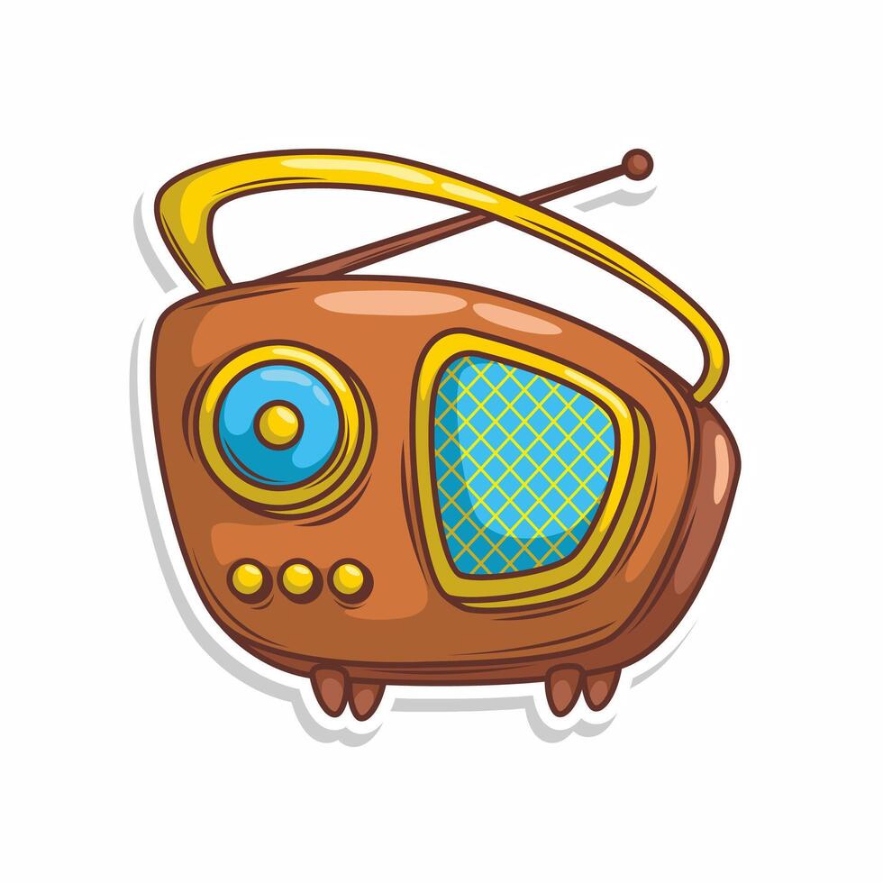 cartoon  classic radio illustration art vector