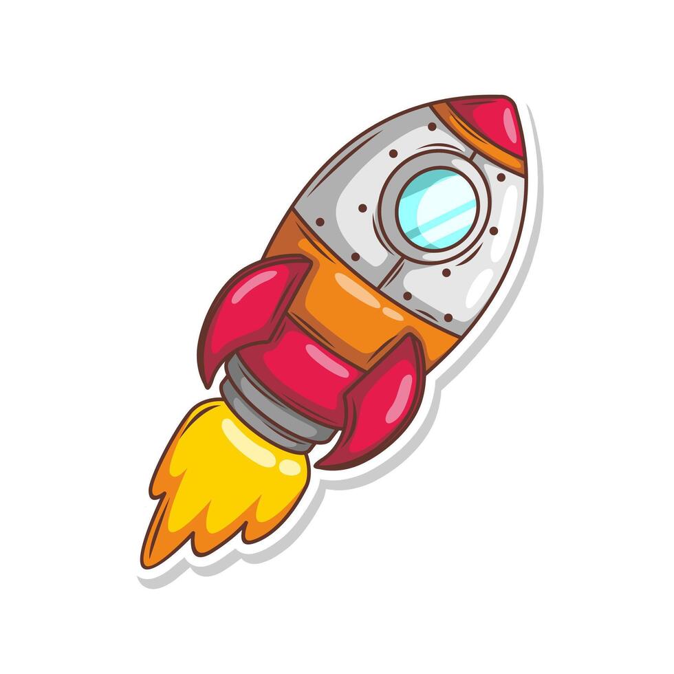 Launching spaceship rocket illustration art vector