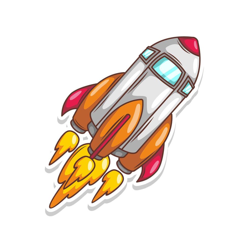 Launching spaceship rocket illustration art vector