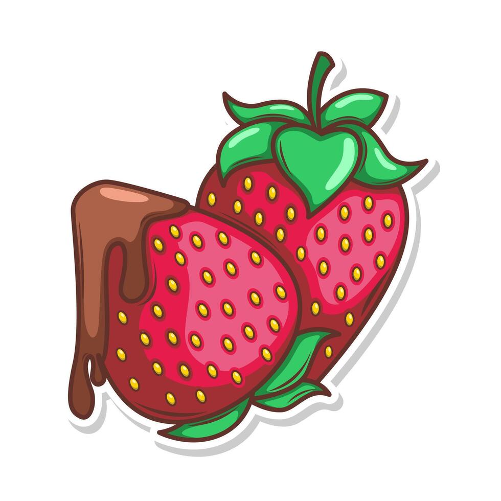 hand draw strawberry fruit illustration art vector