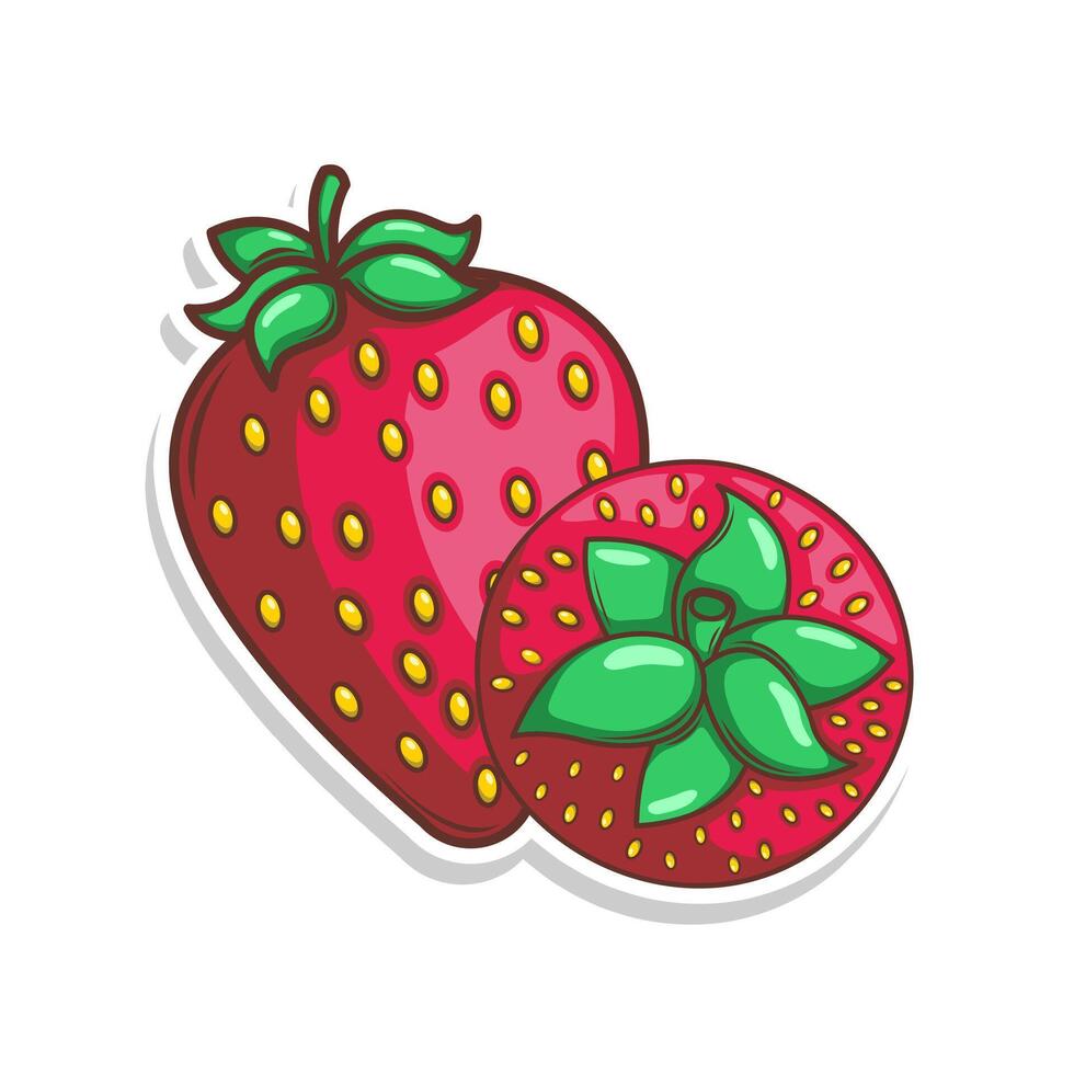 hand draw strawberry fruit illustration art vector