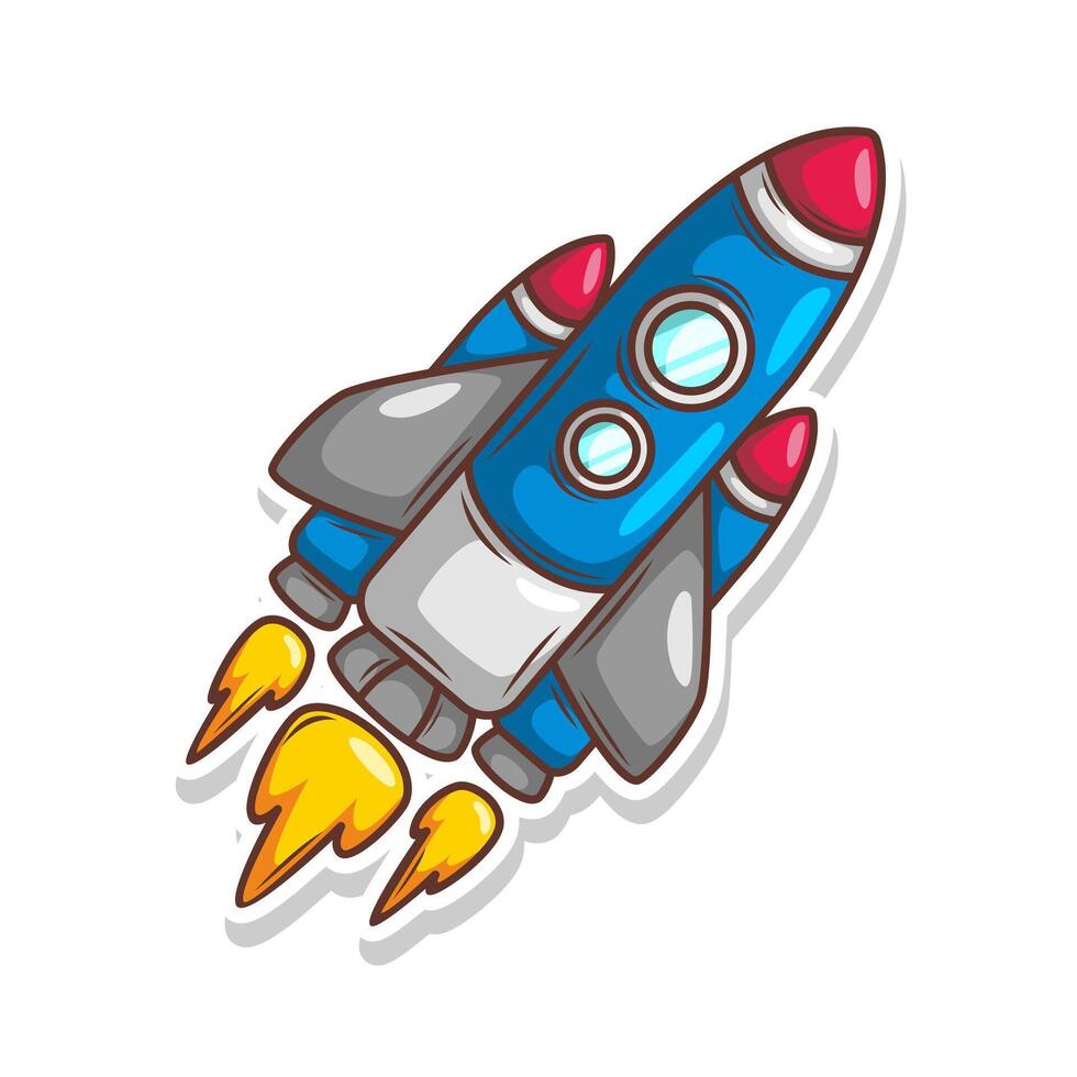 Launching spaceship rocket illustration art vector