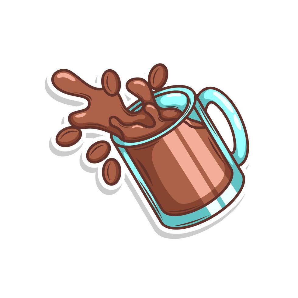 Coffee drink in cup illustration vector
