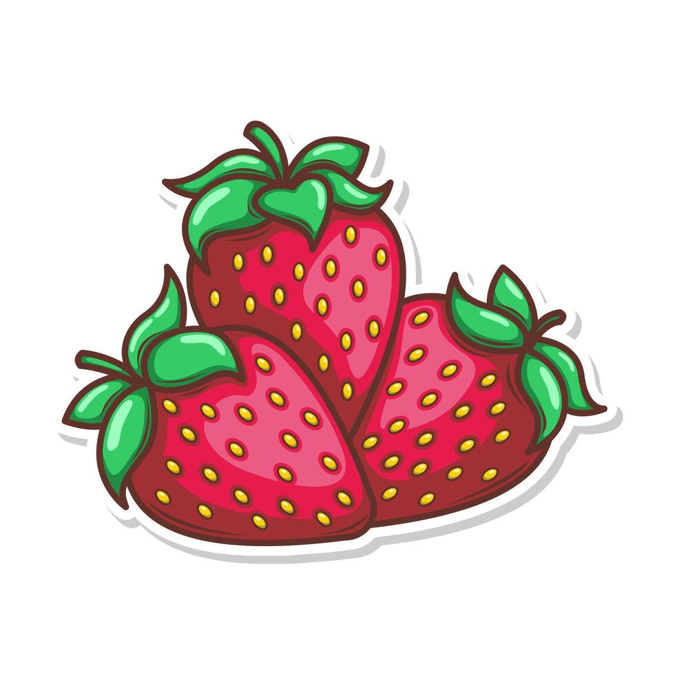 mano dibujar fresa Fruta ilustración Arte vector