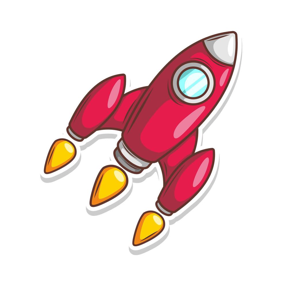 Launching spaceship rocket illustration art vector