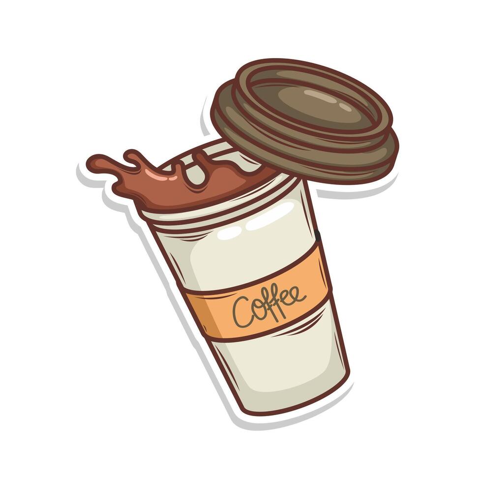 Coffee drink in cup illustration vector