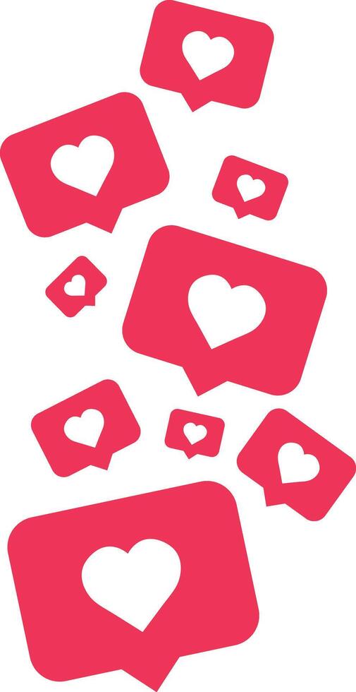 amor y me gusta burbuja reacción en social medios de comunicación vector