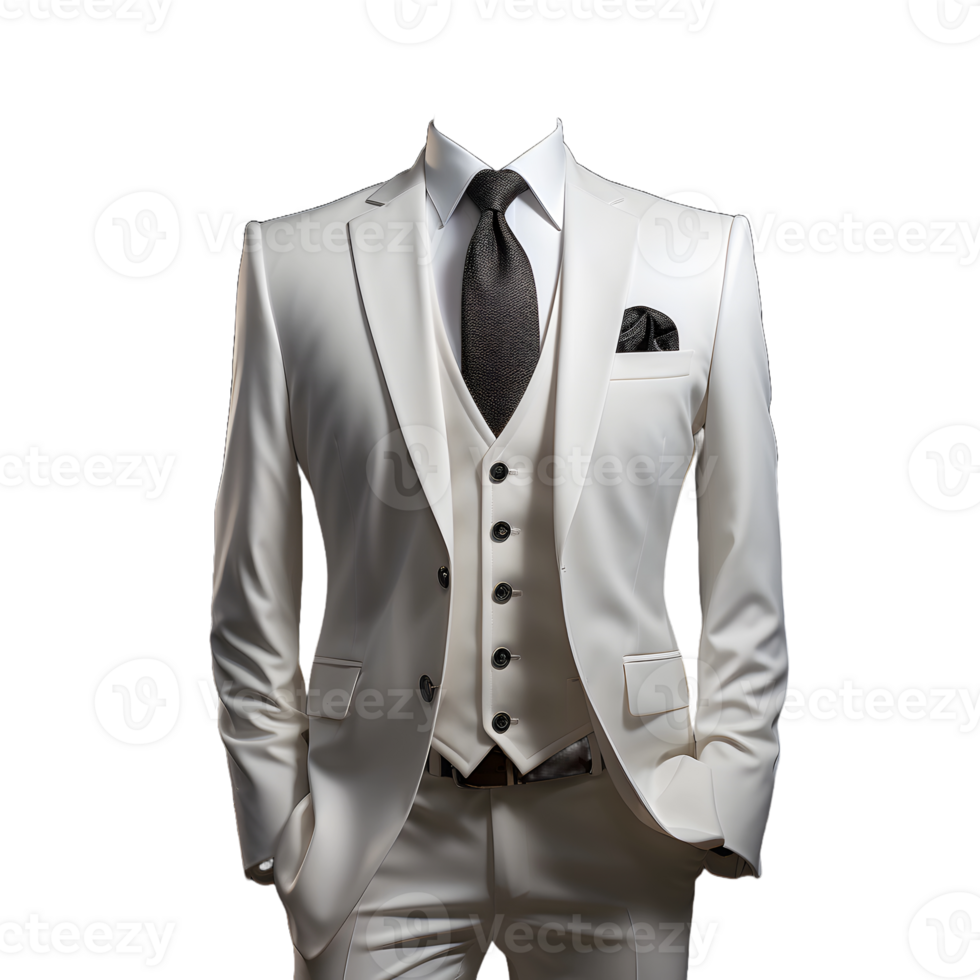 AI generated Elegant White Men's Formal Suit Isolated on Transparent Background. Generative Ai png