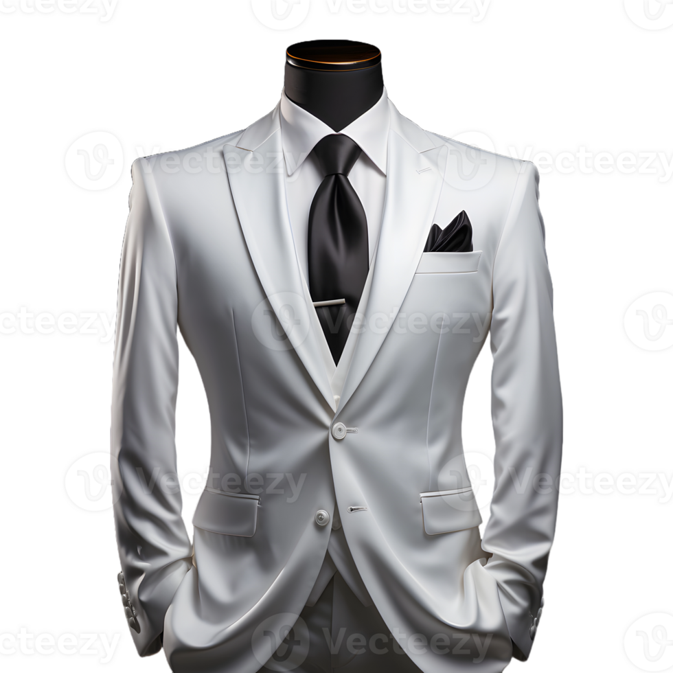 AI generated Elegant White Men's Formal Suit Isolated on Transparent Background. Generative Ai png