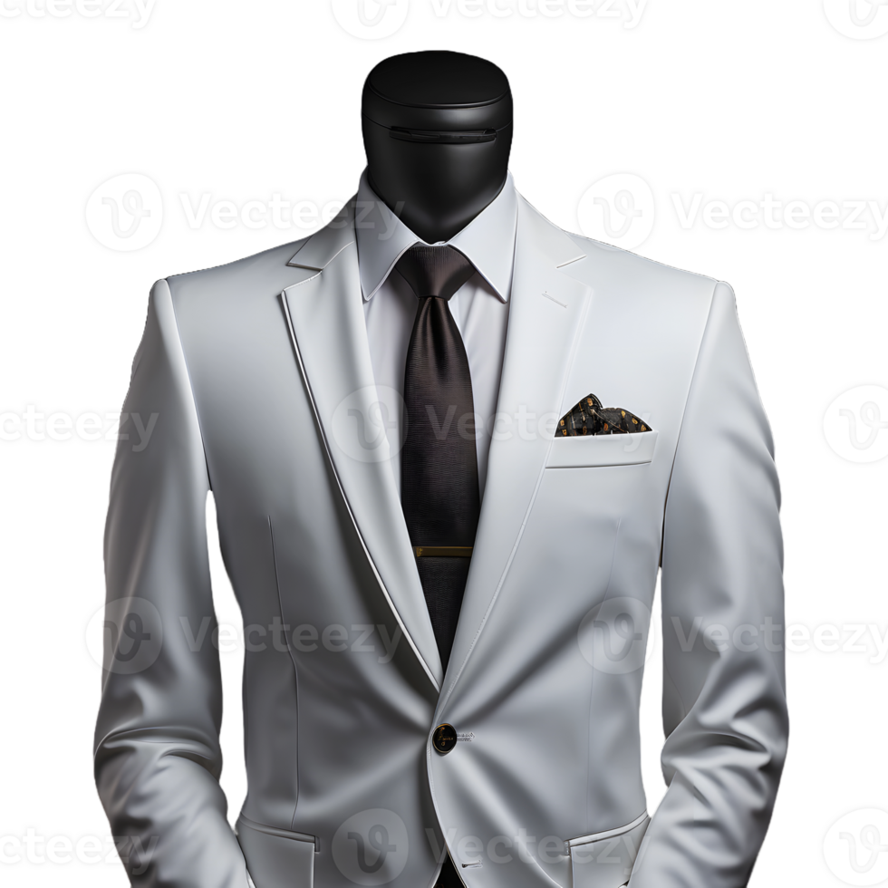 AI generated Elegant White Men's Formal Suit Isolated on Transparent Background. Generative Ai png