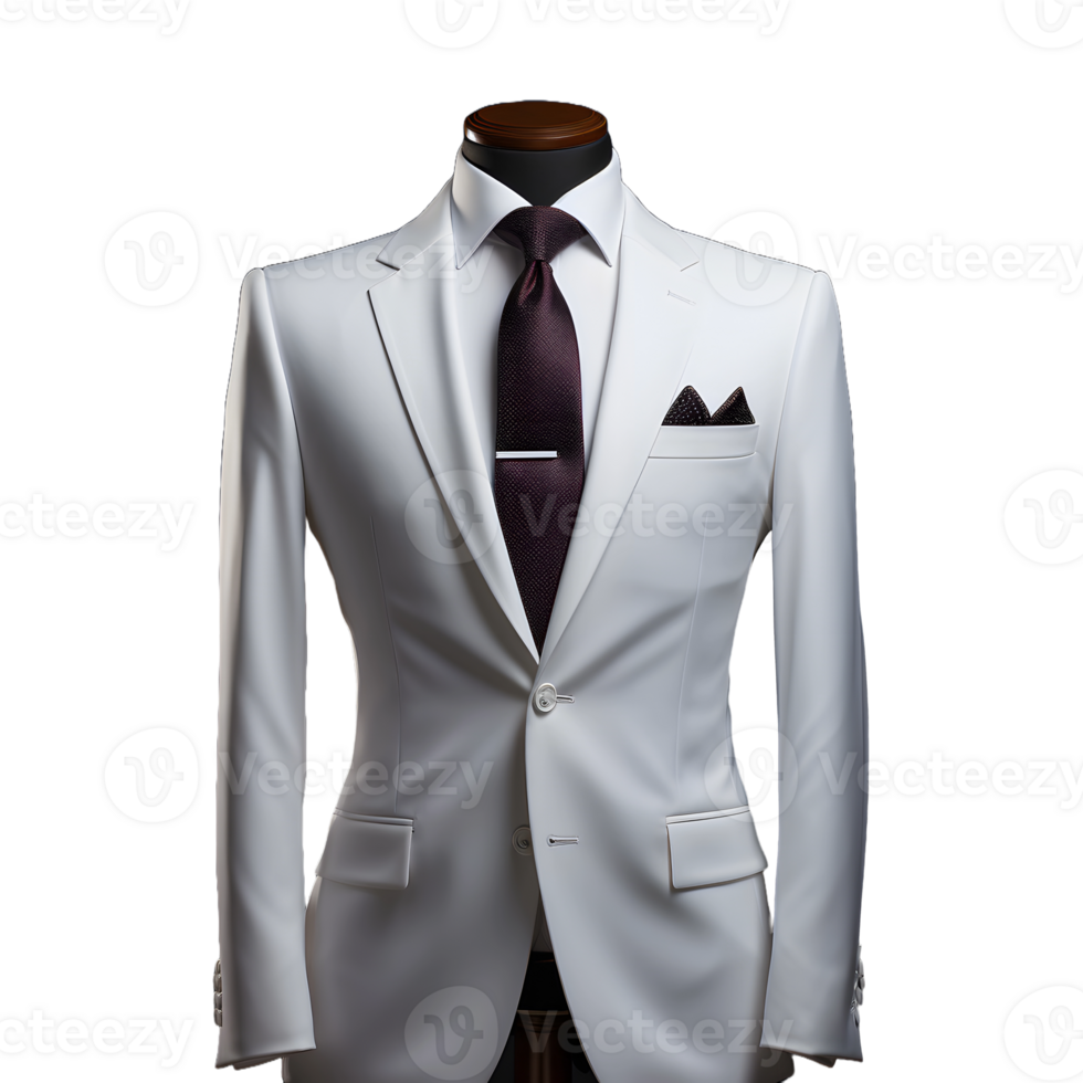AI generated Elegant White Men's Formal Suit Isolated on Transparent Background. Generative Ai png