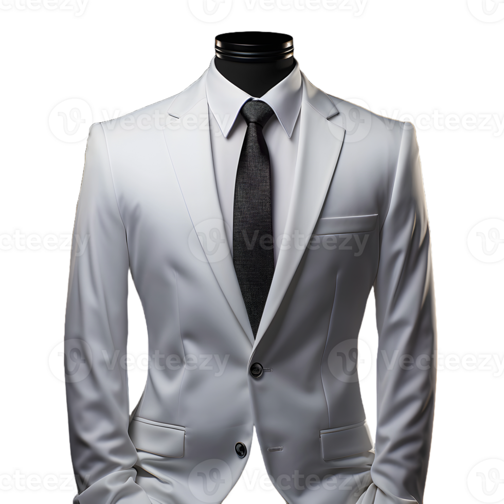 AI generated Elegant White Men's Formal Suit Isolated on Transparent Background. Generative Ai png