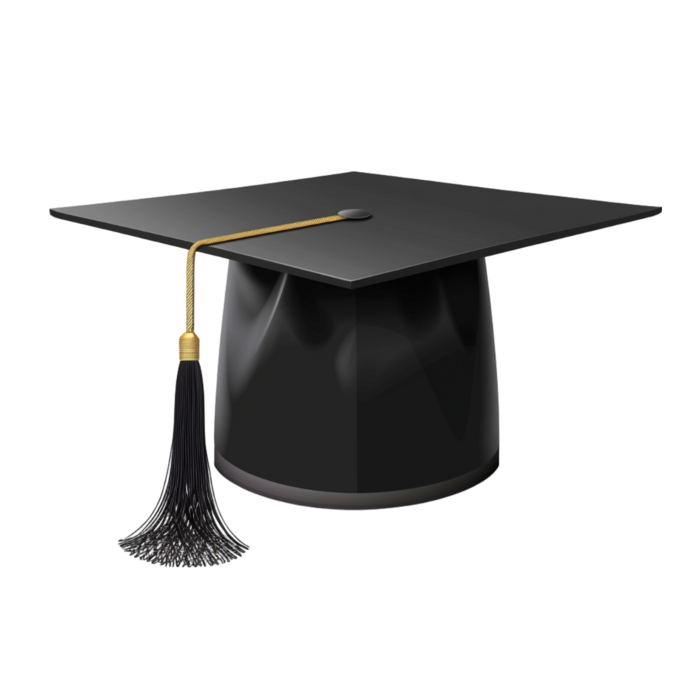 AI generated College graduation cap isolated on transparent background generative AI png