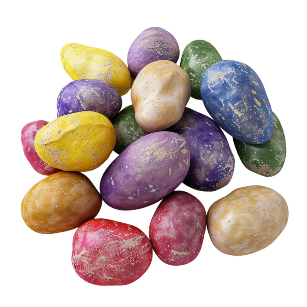 AI generated Colorful Potatoes isolated on transparent background generative AI png