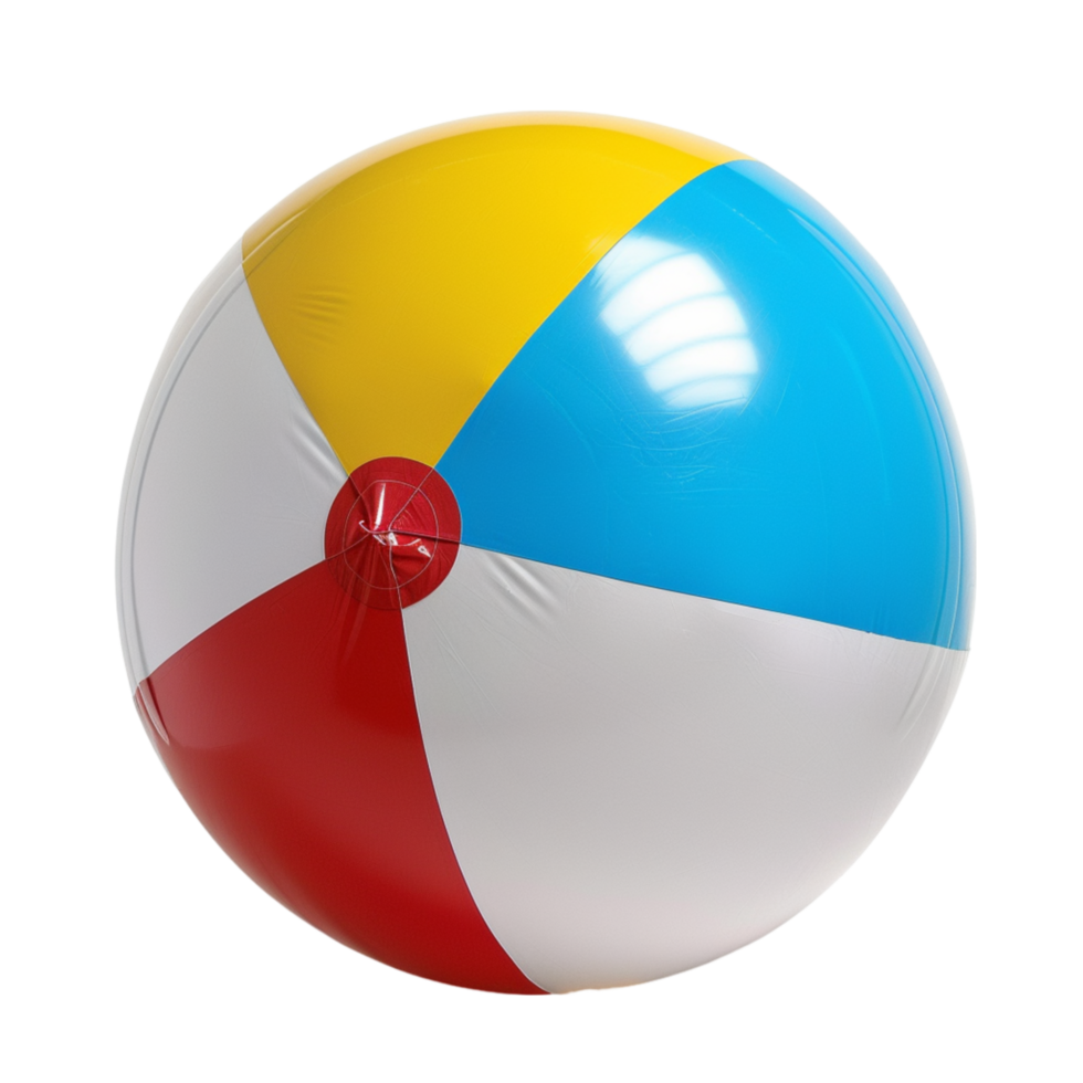 AI generated Colored Inflatable Beach Ball, Ideal for Beachside Fun and Poolside Parties, Isolated on Transparent Background generative AI png