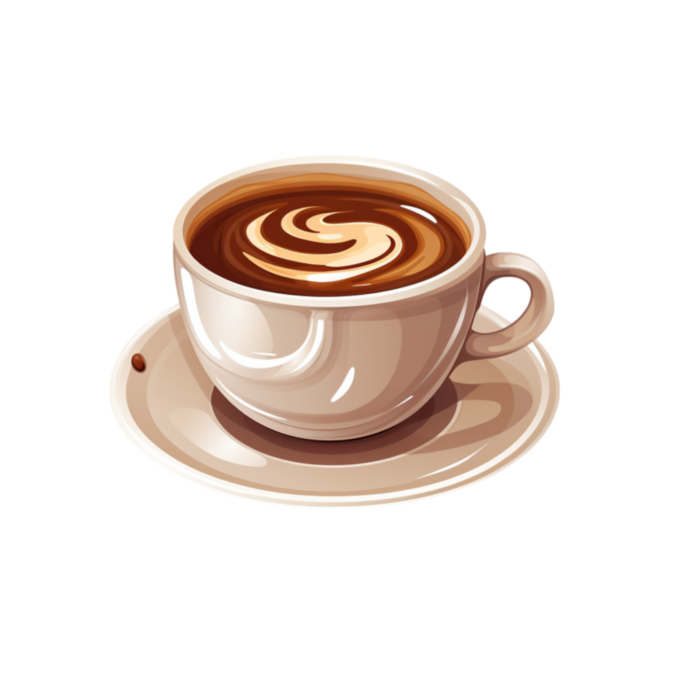 AI generated Cup of coffee isolated on transparent background generative AI png