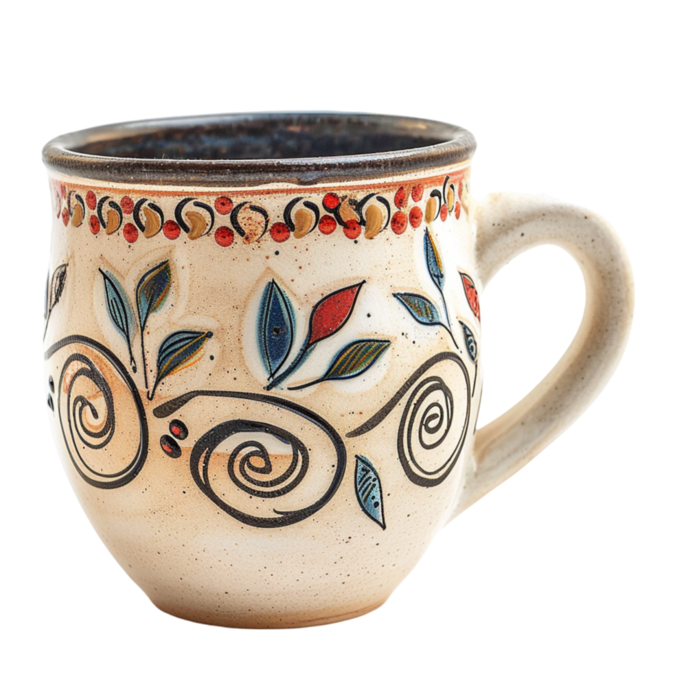 AI generated Decoration mug cup  isolated on transparent background   generative AI png