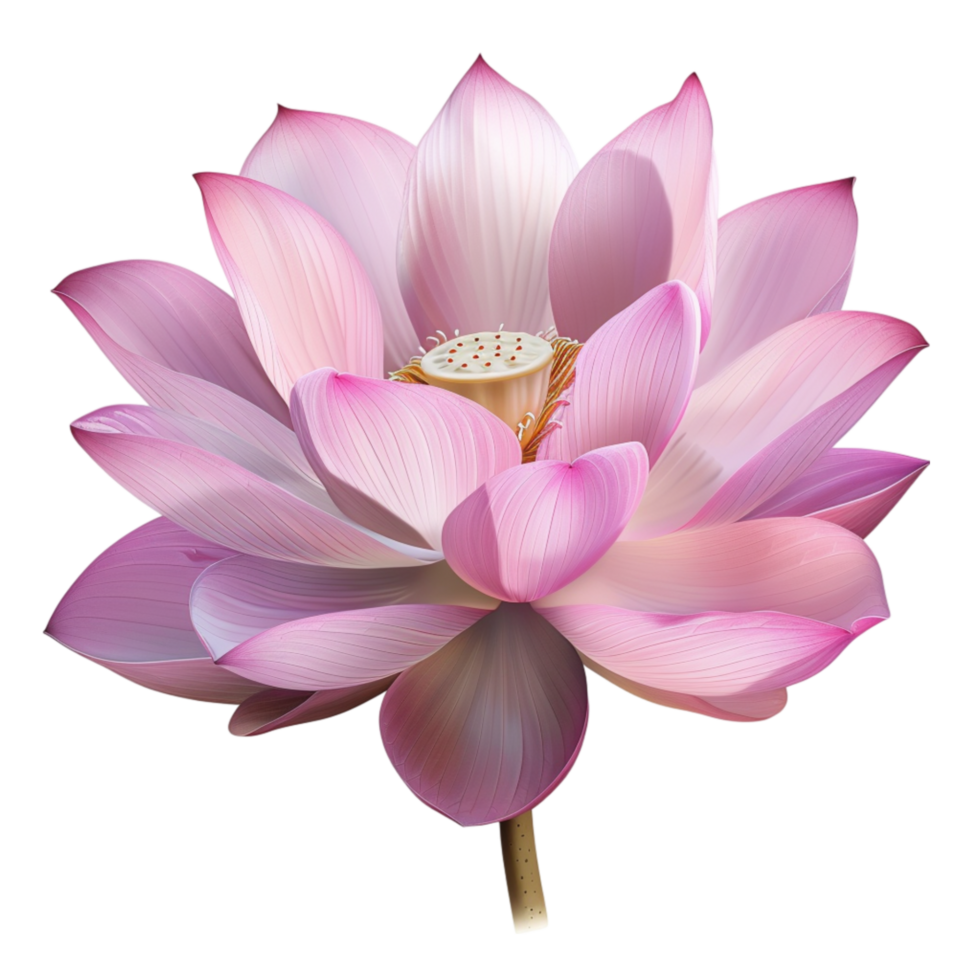 ai generiert anmutig Lotus Rosa Blume isoliert auf transparent Hintergrund generativ ai png