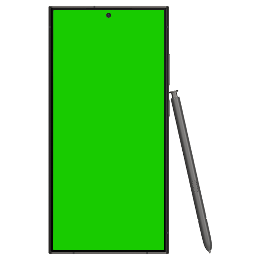 Samsung Galaxy S24 Ultra Front View Greenscreen png