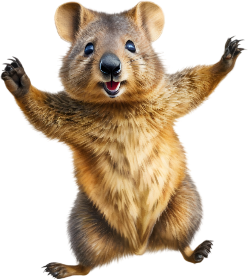 ai generiert Aquarell Gemälde von ein süß quokka. png