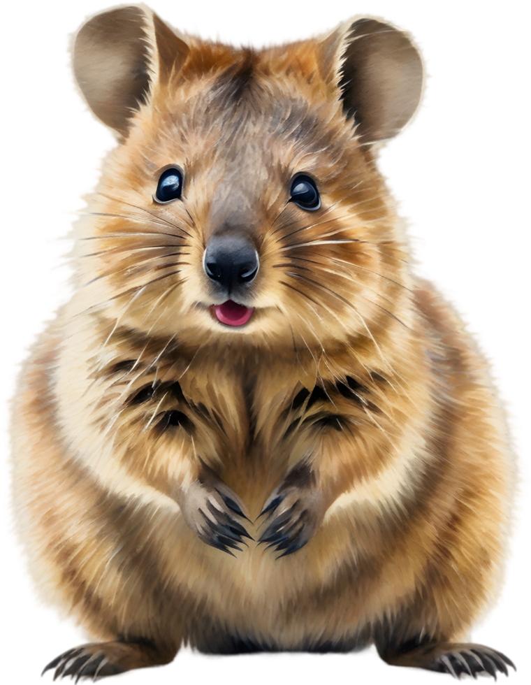 AI generated Watercolor painting of a cute quokka. png