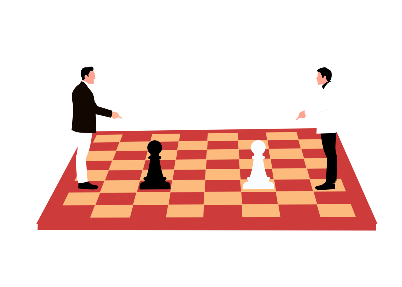 two men are playing chess on a chess board png