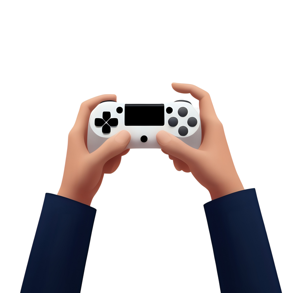 hands holding a video game controller joystick png