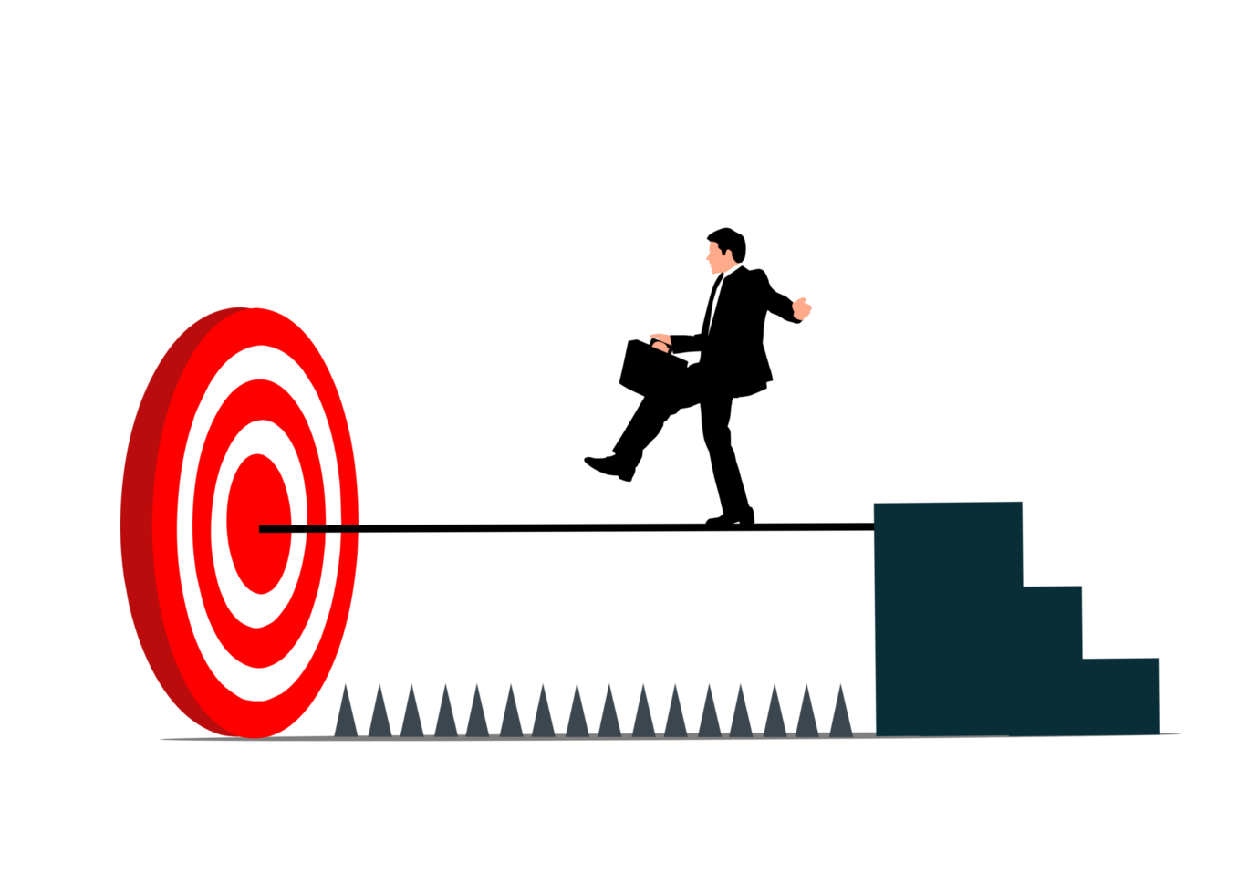 businessman balancing on a target png