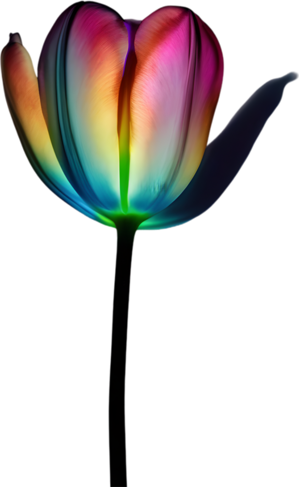AI generated Glowing Tulip, Close-up image of Glowing tulip flower. png
