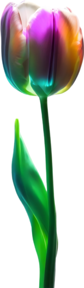 AI generated Glowing Tulip, Close-up image of Glowing tulip flower. png