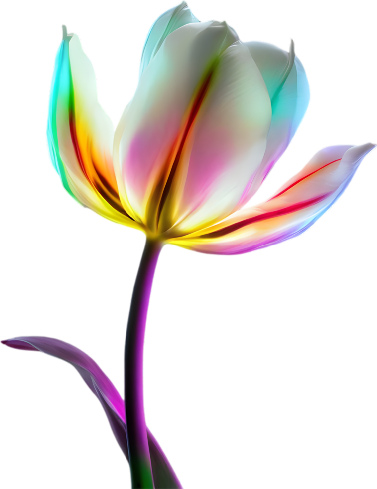 AI generated Glowing Tulip, Close-up image of Glowing tulip flower. png