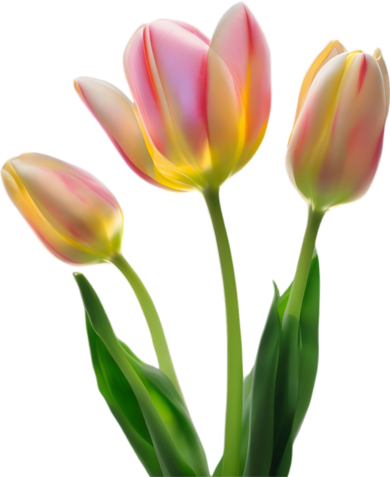 AI generated Glowing Tulip, Close-up image of Glowing tulip flower. png