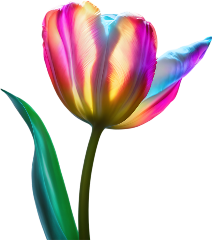 AI generated Glowing Tulip, Close-up image of Glowing tulip flower. png