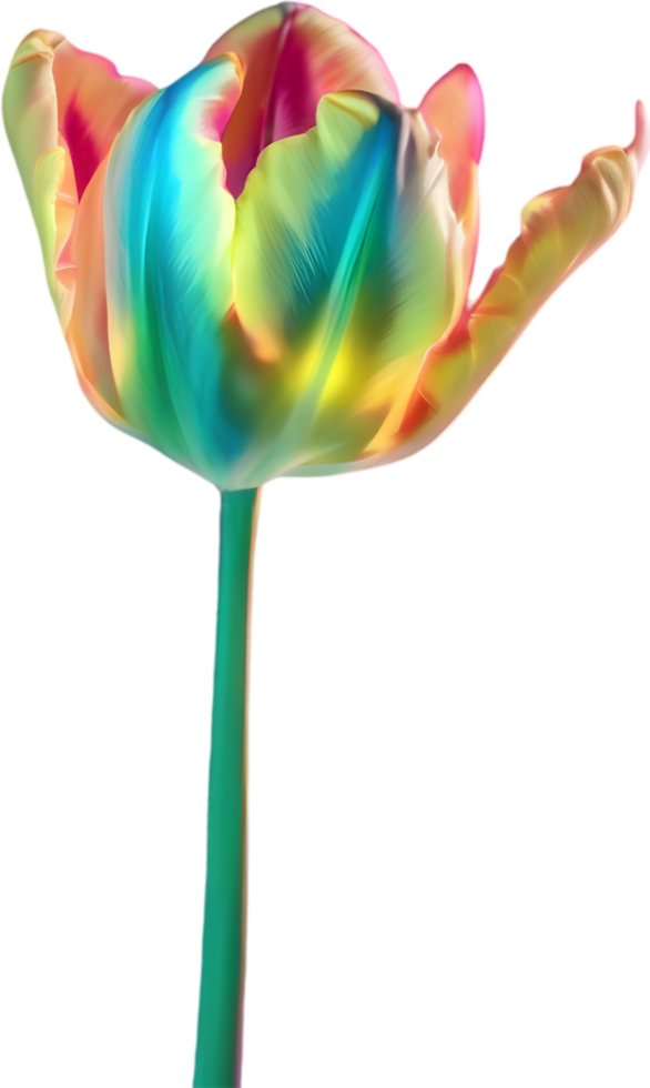 AI generated Glowing Tulip, Close-up image of Glowing tulip flower. png
